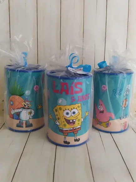 Cofrinho Bob Esponja Personalizado Embalados