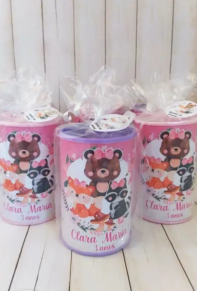 Cofrinho Bosque Encantado Personalizado Embalado