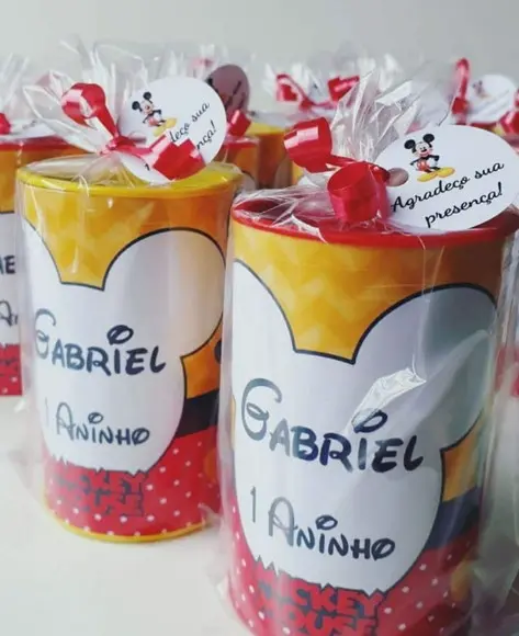 Cofrinho Mickey Personalizado Embalados