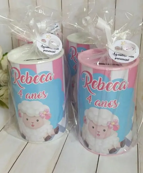 Cofrinho Ovelhinha Personalizado Embalados
