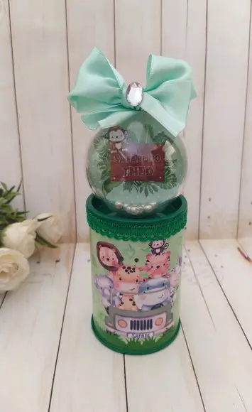 Cofrinho Personalizado com Esfera Safari Baby