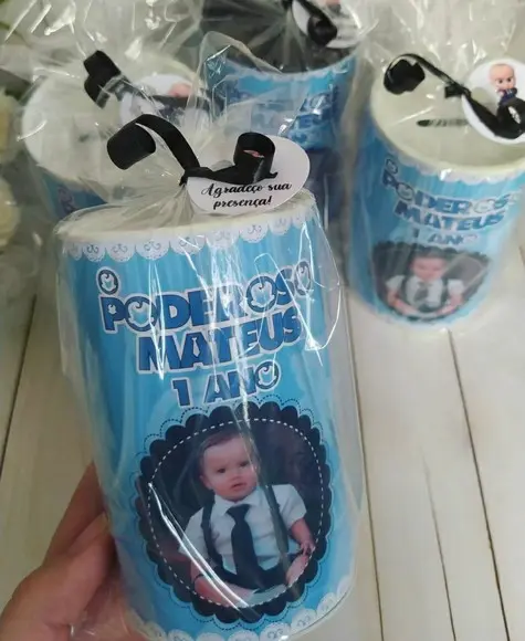 Cofrinho Poderoso Chefinho com Foto Embalados