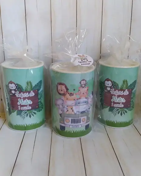 Cofrinho Safari Baby Personalizado Embalado