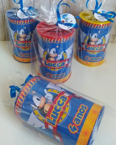Cofrinho Sonic Personalizado Embalados