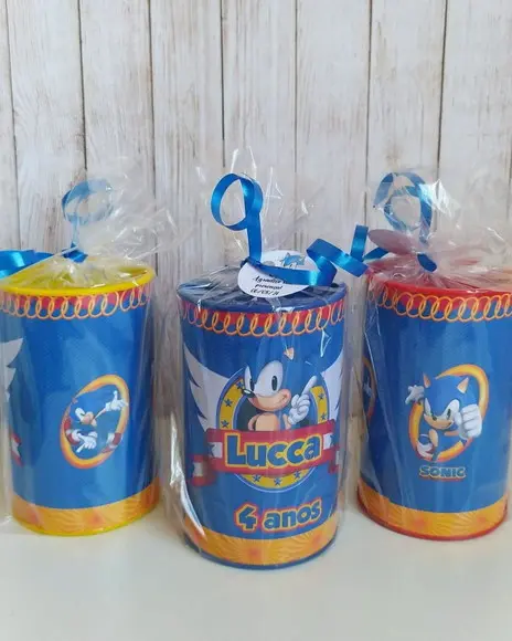 Cofrinho Sonic Personalizado Embalados