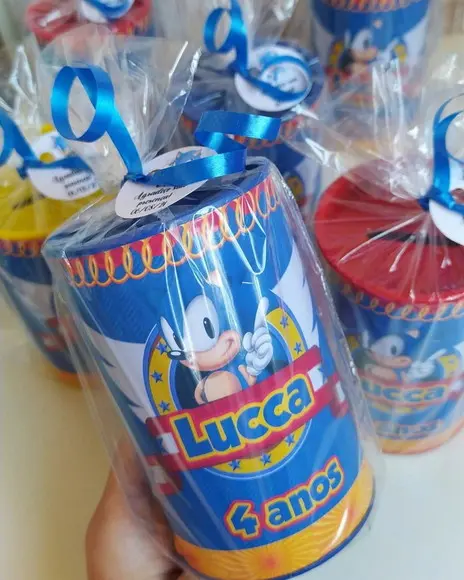 Cofrinho Sonic Personalizado Embalados