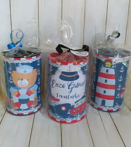 Cofrinho Urso Marinheiro Personalizado Embalados