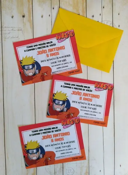Convite Aniversário Naruto