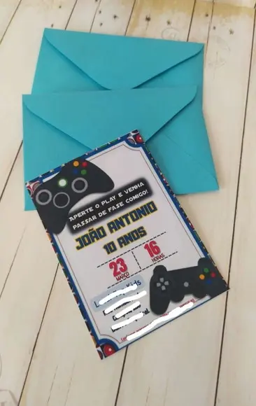 Convite Aniversário Vídeo Game