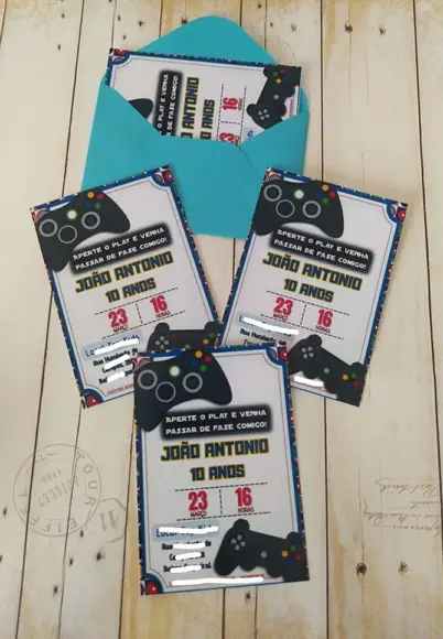 Convite Aniversário Vídeo Game