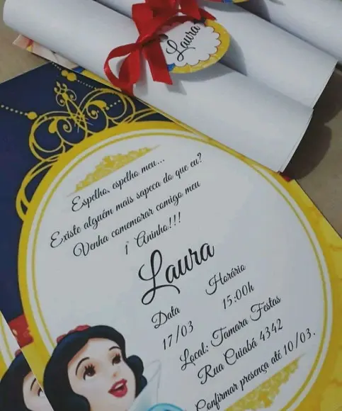 Convite Branca de Neve