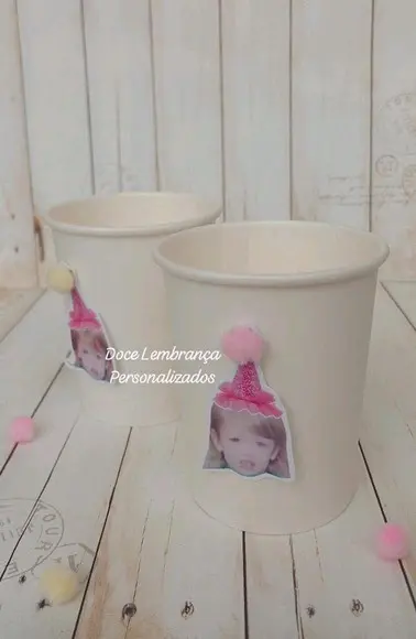 Copo de Papel Biodegradável Personalizado com Foto Rostinho