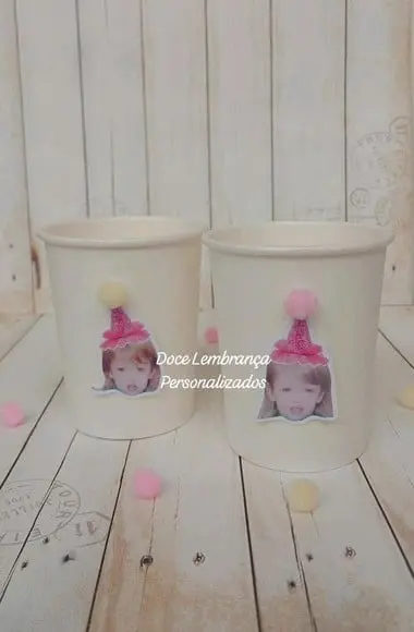 Copo de Papel Biodegradável Personalizado com Foto Rostinho