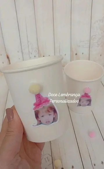 Copo de Papel Biodegradável Personalizado com Foto Rostinho