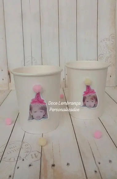 Copo de Papel Biodegradável Personalizado com Foto Rostinho