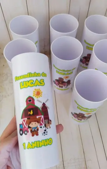Copo Long drink Fazendinha personalizado