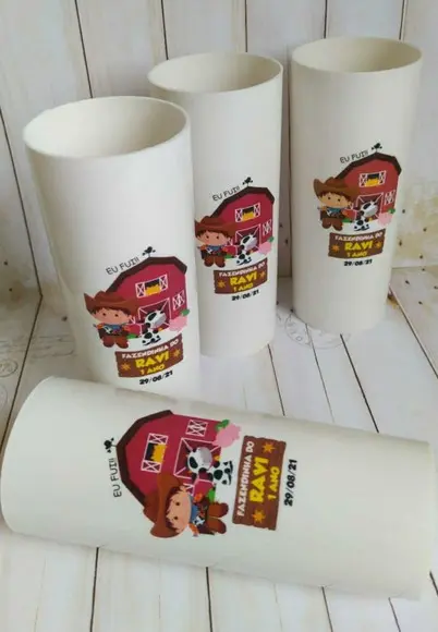 Copo Long drink Fazendinha personalizado