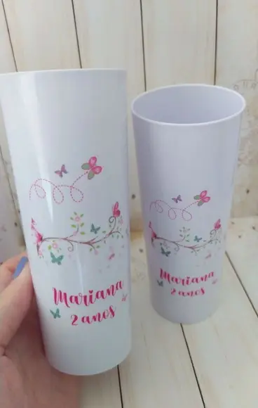 Copo Long Drink Jardim Encantado Borboletas