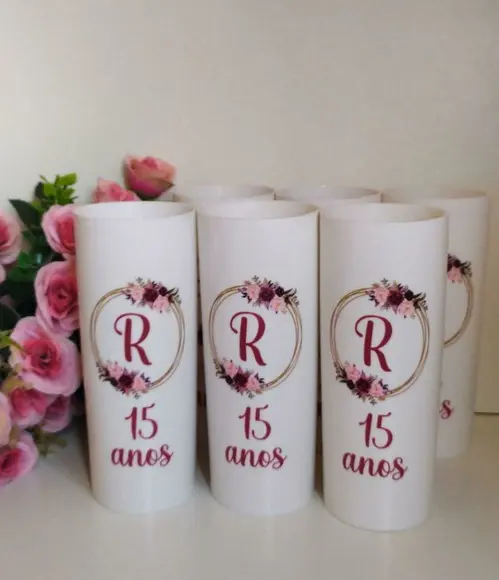 Copo long drink lembrancinha 15 anos