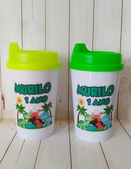 Copo Tampa Baby Personalizado Dino Baby