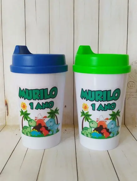 Copo Tampa Baby Personalizado Dino Baby