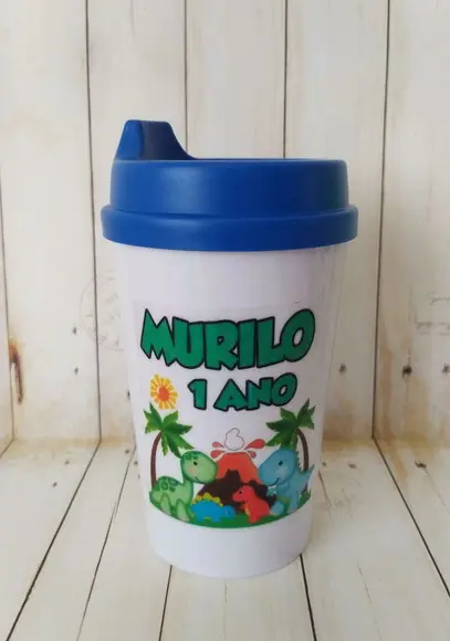 Copo Tampa Baby Personalizado Dino Baby