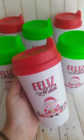 Copo Tampa Baby Personalizado Natal Lembrancinhas Fim de Ano