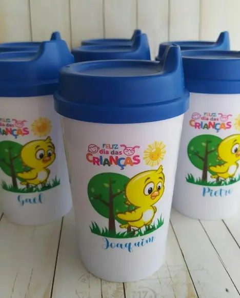 Copo Tampa Baby Personalizado Pintinho Amarelinho