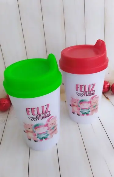 Copo Tampa Baby Personalizado Natal Lembrancinhas Fim de Ano