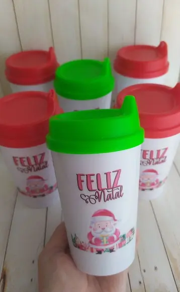 Copo Tampa Baby Personalizado Natal Lembrancinhas Fim de Ano