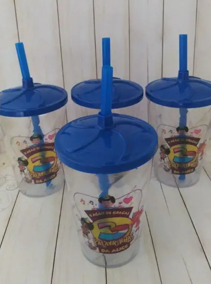 Copo Twister com Canudo 3 Palavrinhas