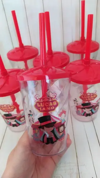 Copo Twister com Canudo Circo