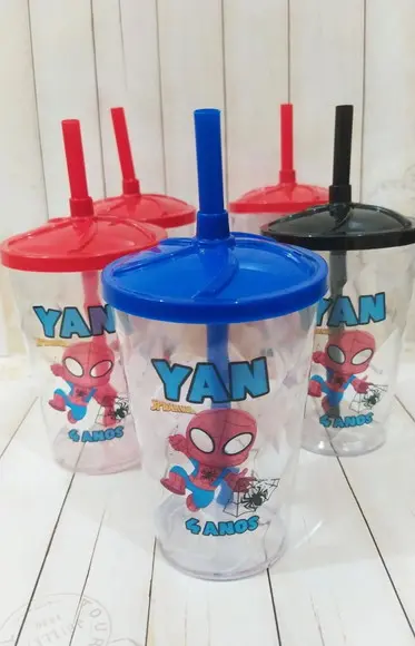 Copo Twister com Canudo Homem Aranha Baby