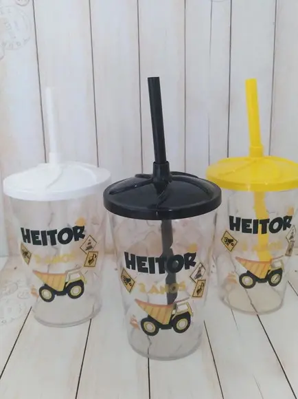 Copo Twister com Canudo Construtor