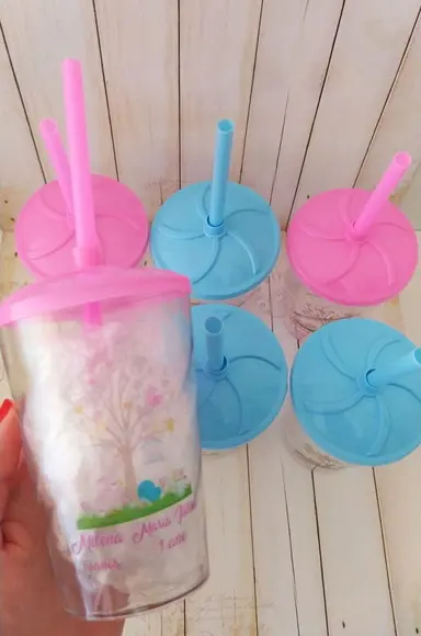Copo Twister com Canudo Jardim Encantado