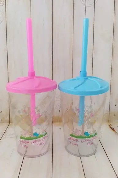 Copo Twister com Canudo Jardim Encantado