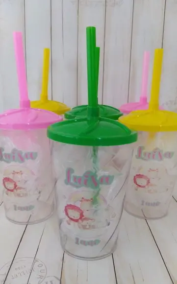 Copo Twister com Canudo Safari Menina