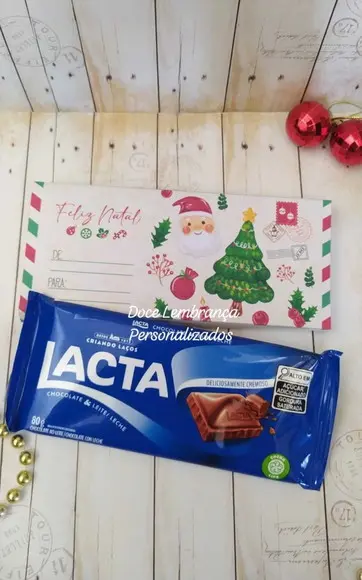 Envelope para Barra Chocolate Natal Brinde Fim de Ano