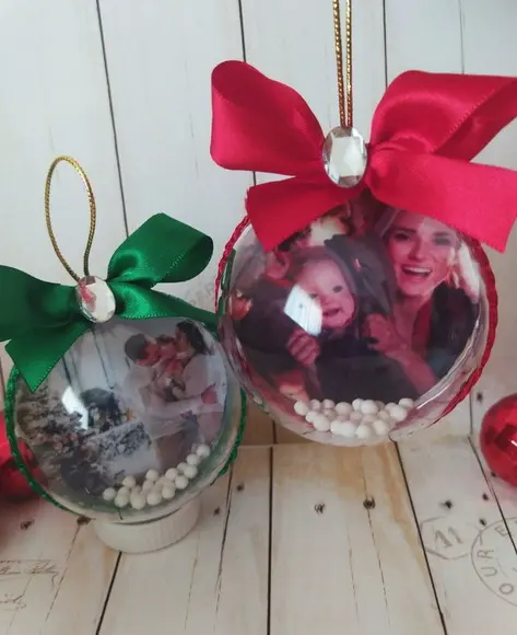 Esfera Bolinha Natal Luxo Personalizada com Foto