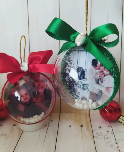 Esfera Bolinha Natal Luxo Personalizada com Foto