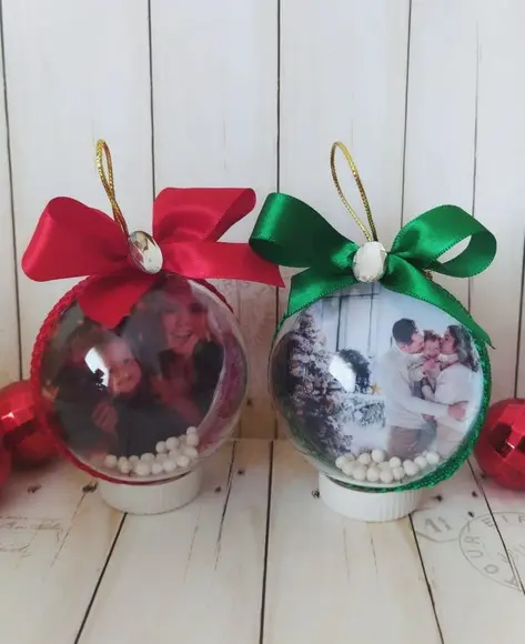 Esfera Bolinha Natal Luxo Personalizada com Foto