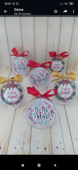 Esfera Bolinha Natal Personalizadas com Foto Bebê