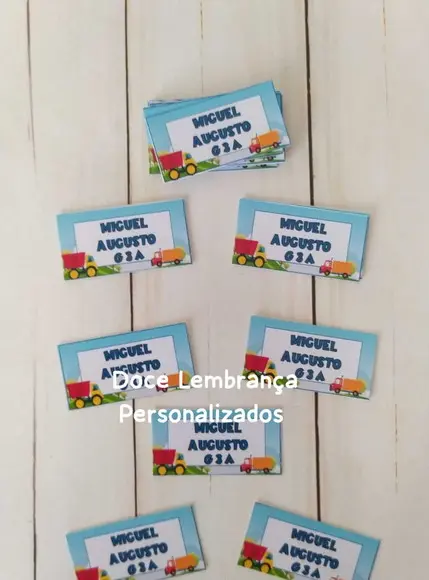 Etiqueta Escolar Personalizada Carrinho Caminhão