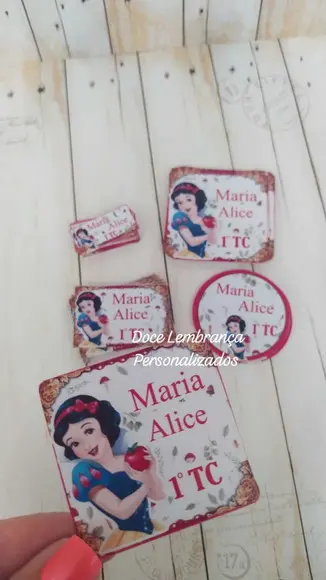 Etiqueta Escolar Personalizada Branca de Neve