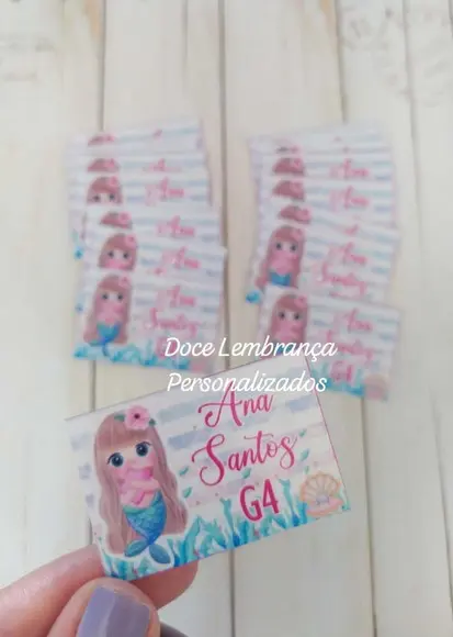 Etiqueta Escolar Personalizada Sereia