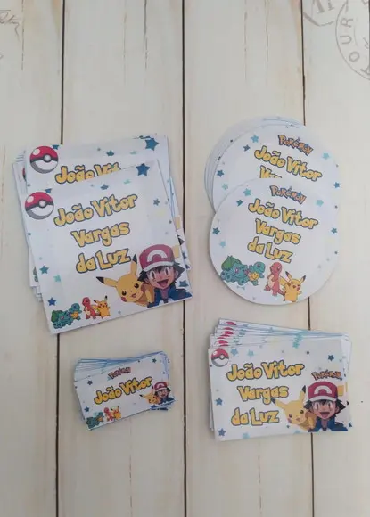 Etiqueta Escolar Pokémon 100 Unidades