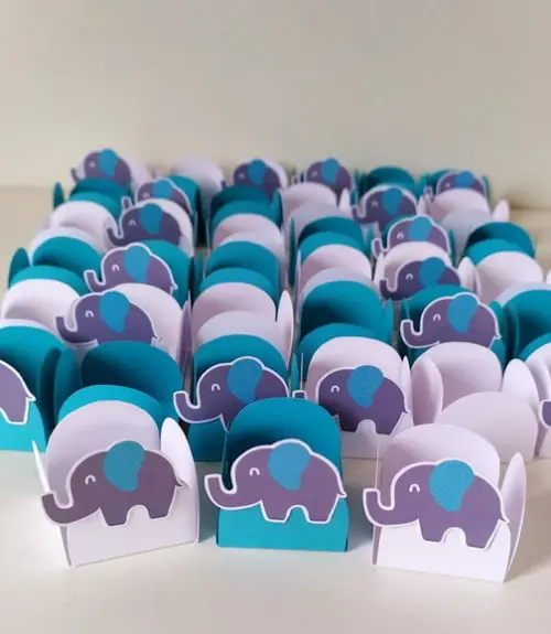 Forminhas para docinhos personalizadas Elefantinho aniversário, 