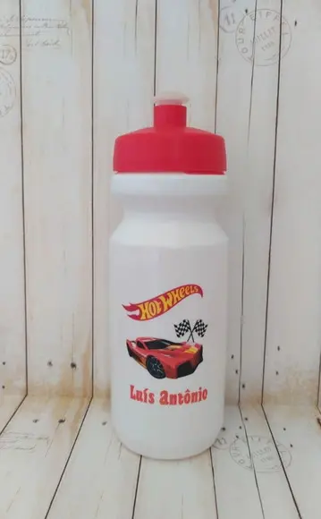 Garrafa Squeeze Escolar Hot Wheels