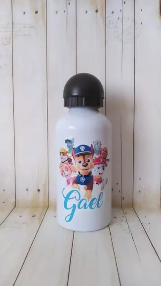 Garrafa Squeeze Escolar Patrulha Canina Tampa Bolinha