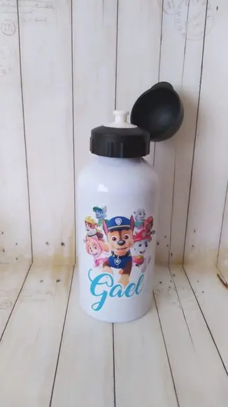 Garrafa Squeeze Escolar Patrulha Canina Tampa Bolinha